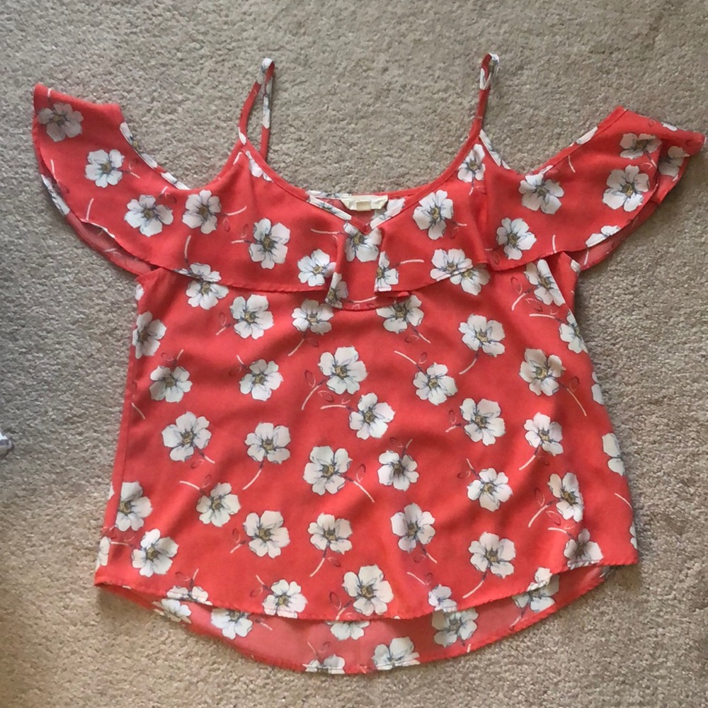 Off the Shoulder Flower Blouse